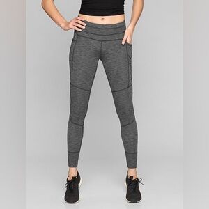 Athleta women’s charcoal grey athletic sporty high waist excursion leggings in S